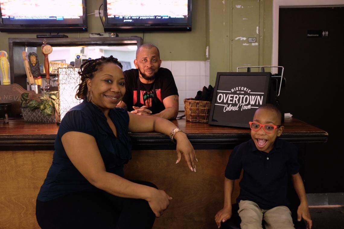 Nicole Gates, Karim Bryant and their son, Karter, are part of the family-run Lil Greenhouse Grill in Overtown that drew the attention of Oprah Winfrey.