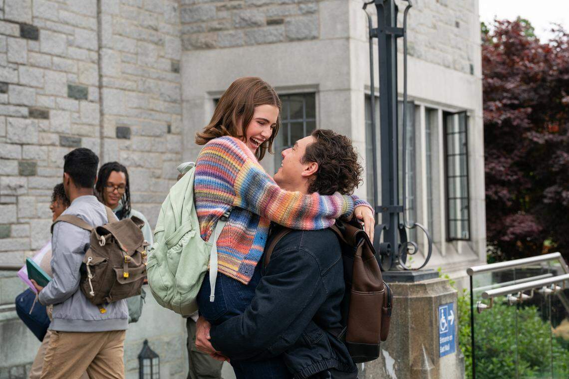 Ella Bright and Belmont Camelli as Hannah and Garrett, respectively, in the new Amazon Prime series ‘Off Campus.’