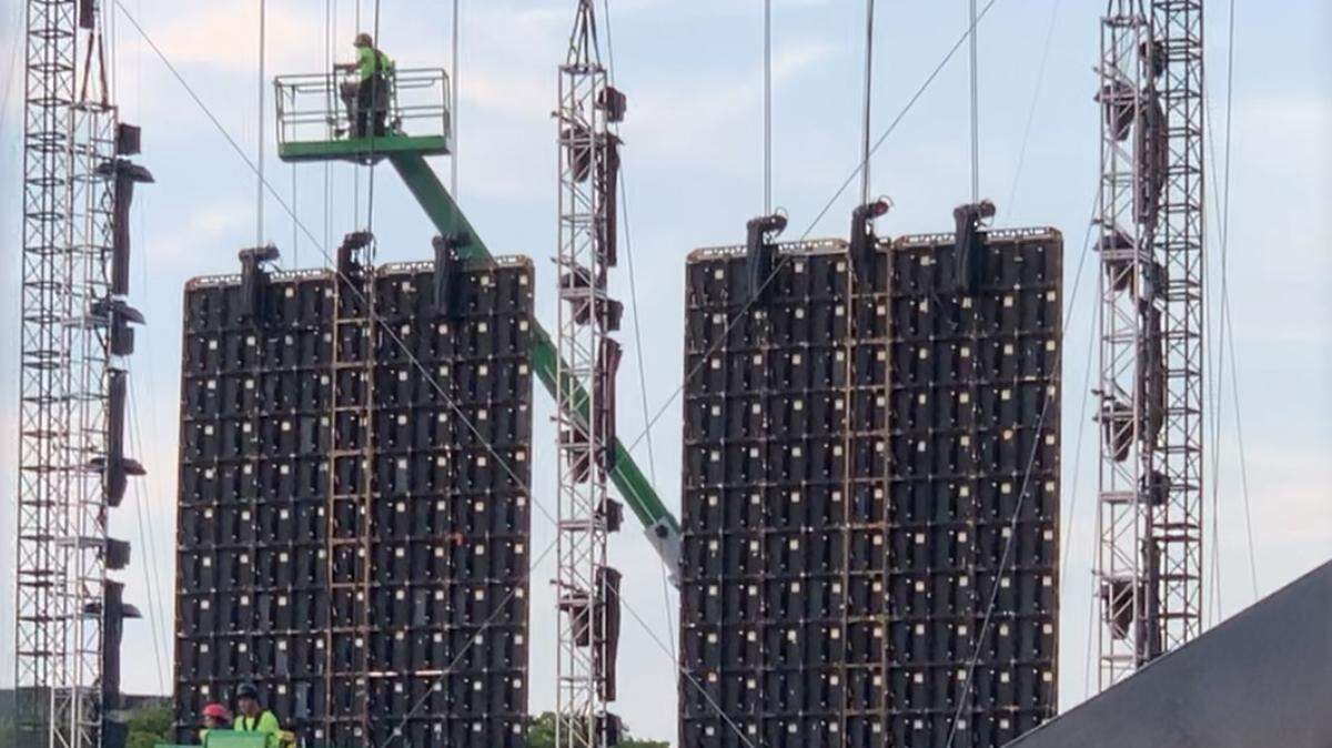 A stage has partially collapsed at the site of Rolling Loud music festival at Hard Rock Stadium in Miami Garden. The festival will welcome thousands on Friday.