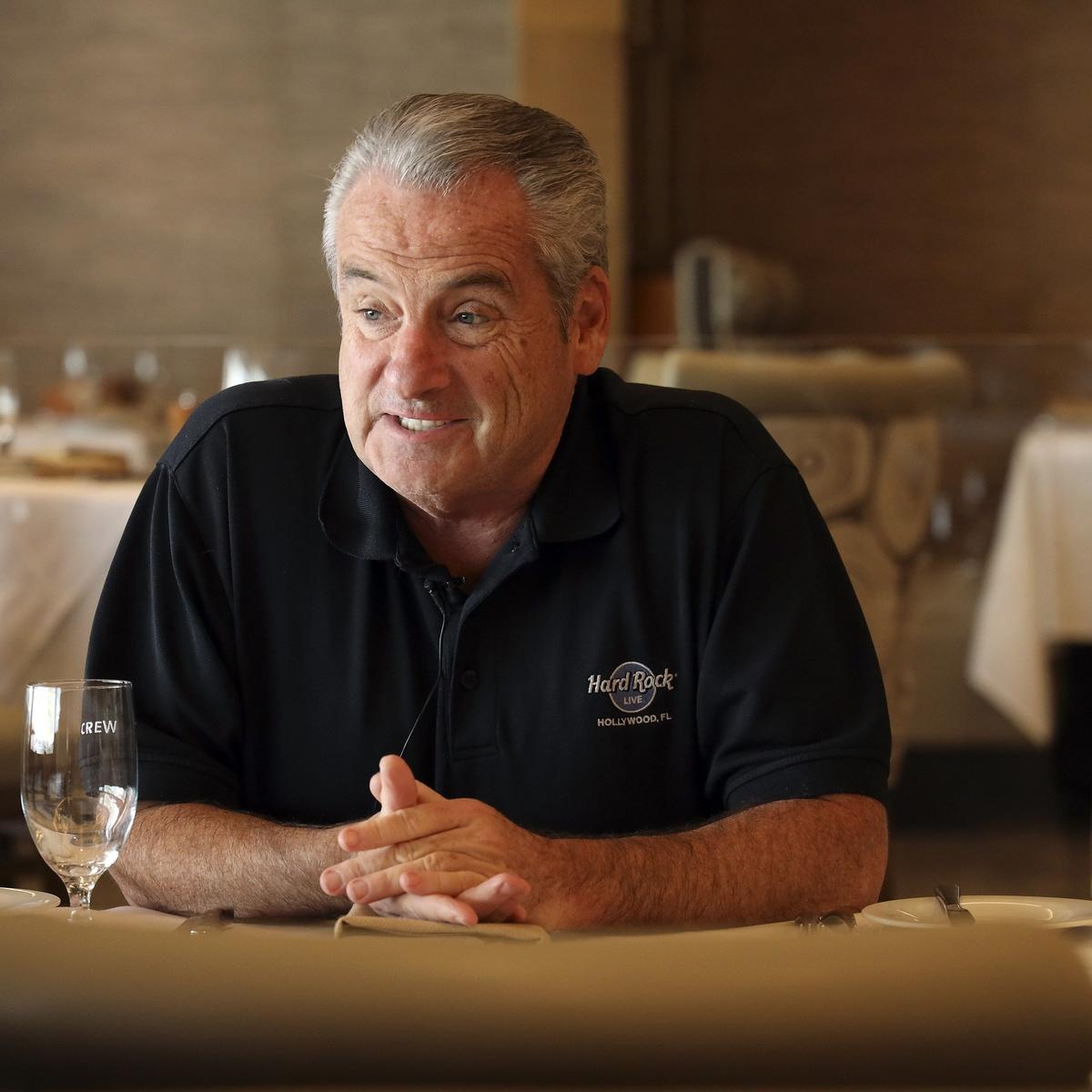 Jim Allen, CEO of Seminole Gaming and chairman of Hard Rock International, sits down for an interview during a tour of the new Guitar Hotel and surrounding projects — Hard Rock Live, new pool and cabana area, and other improvements — on Wednesday, October 15, 2019.