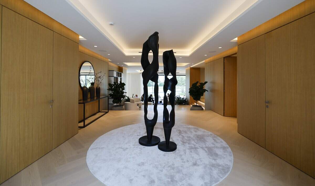 The foyer inside The Mansions, an exclusive 2.5-acre enclave of newly built, freestanding mansions on Fisher Island on Miami Beach, Florida, on Wednesday, June 10, 2026.