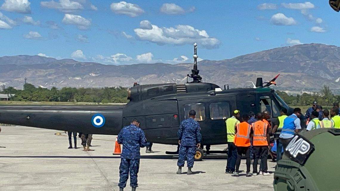 The arrival of 144 Kenyan police officers in Haiti on Thursday coincided with that of three large helicopters from El Salvador.