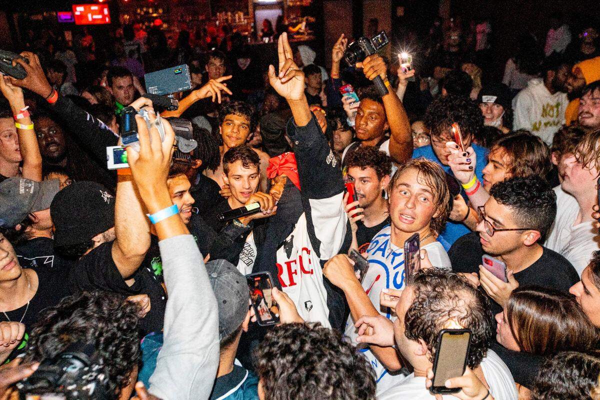 American rapper, singer, and songwriter Edy Edouard, known professionally as $NOT, performs in front of a crowd of 300 people at the Lake Park Black Box inside The Kelsey Theater in Lake Park, Florida, on Saturday, May 15, 2021.