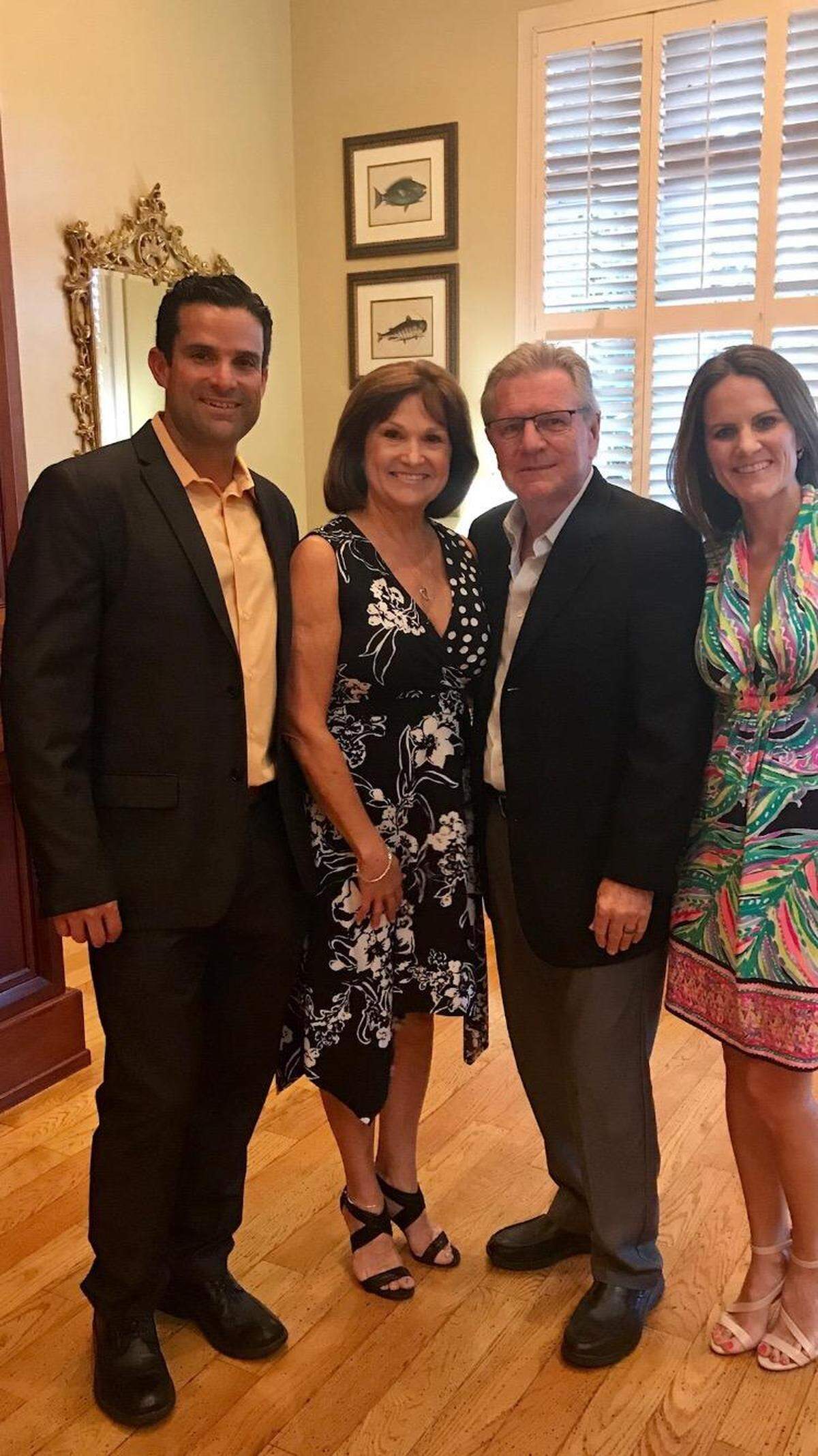 Manny Diaz Jr with his mom, Patty Knap, stepfather John Knap , sister Kerry.