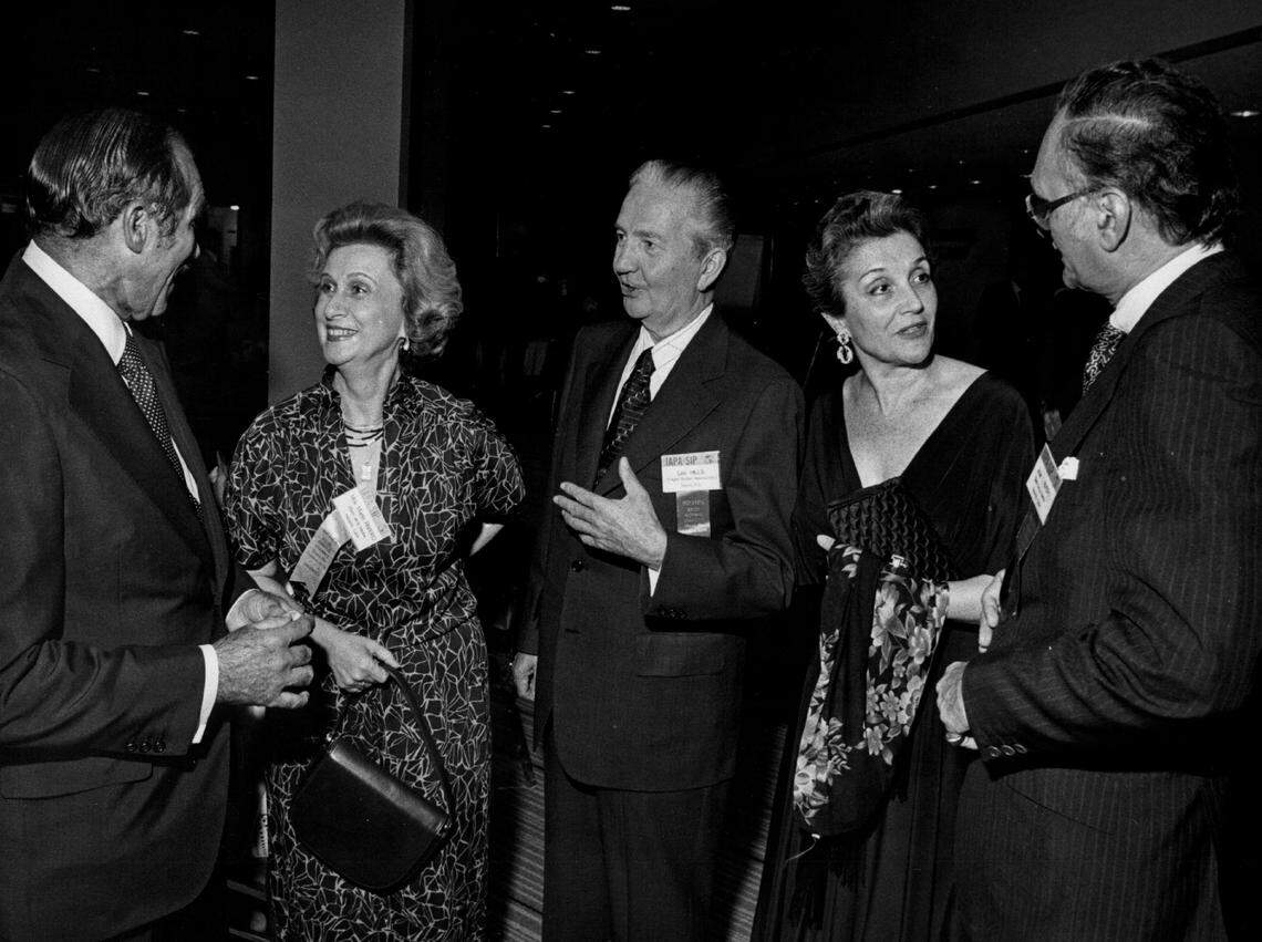 From left: Fernando Arellano, Maria Pinero, Lee and Tina Hills, Jose L. Rivero in an undated Miami Herald file photo.