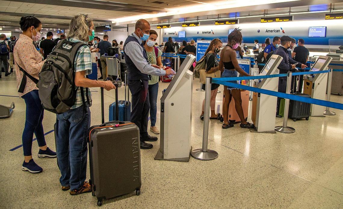 There were large crowds at Miami International Airport on Thursday, May 27, 2021, with more than 660,000 passengers expected during Memorial Day Weekend.