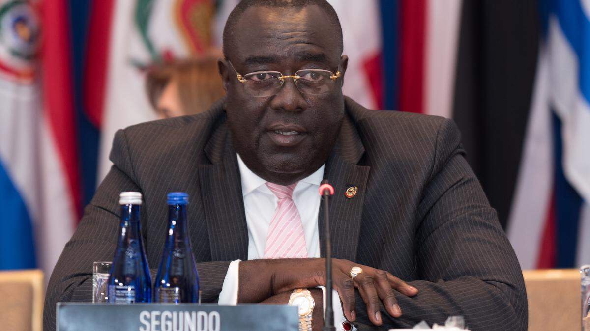 Haitian Foreign Minister Bocchit Edmond during a session at the Organization of American States on September 23, 2019, in New York City.