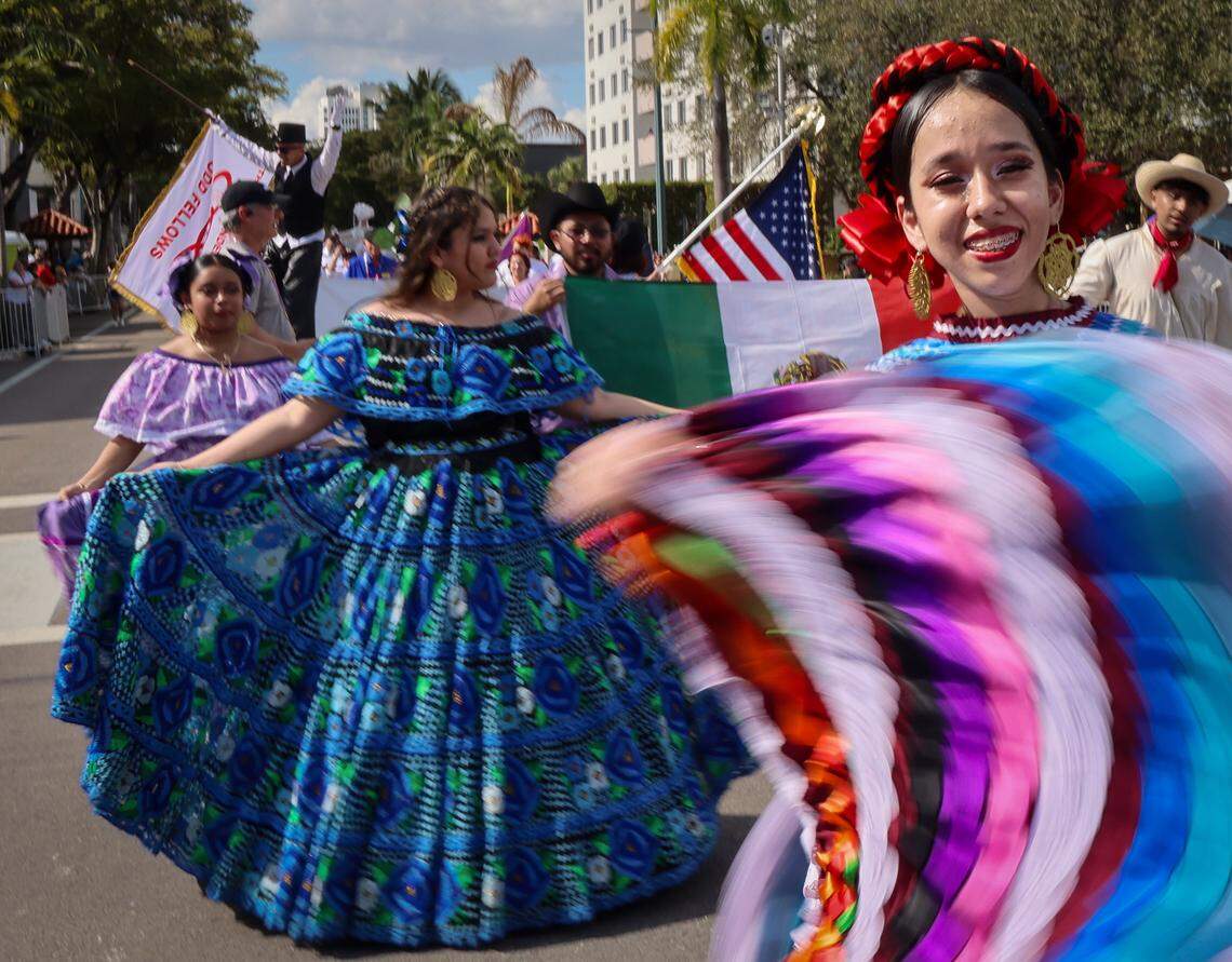 Dacners perform in Miami's 50th Annual Three Kings Parade, also known as the "Desfile de los Reyes," a vibrant celebration that takes place honoring the Feast of the Epiphany, paraded on SW 8th Street from 17th to 27th Avenue, on Sunday, December 11, 2026, in Miami, Florida.  