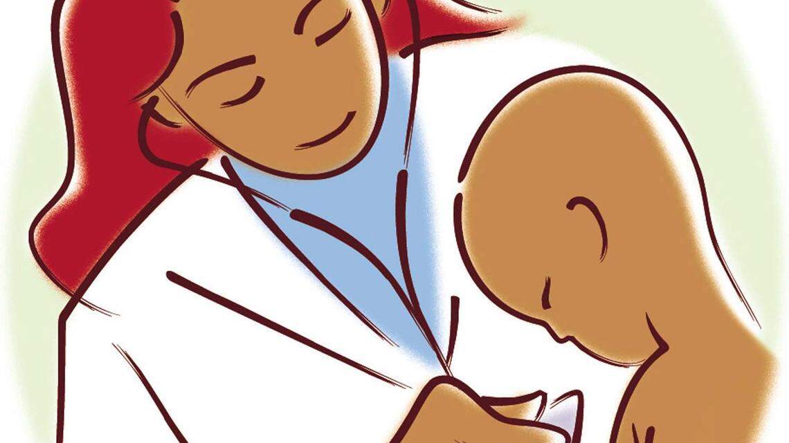 300 dpi 2 col x 4.5 in / 96x114 mm / 327x389 pixels Gentry Mullen color illustration of doctor and child. The Kansas City Star 2003 <p> KEYWORDS: pediatrician pediatrics doctor child children health medicine illustration pediatra pediatria cancer chemotherapy nino joven salud physician medicina ilustracion grabado contributed kc mullen 2003