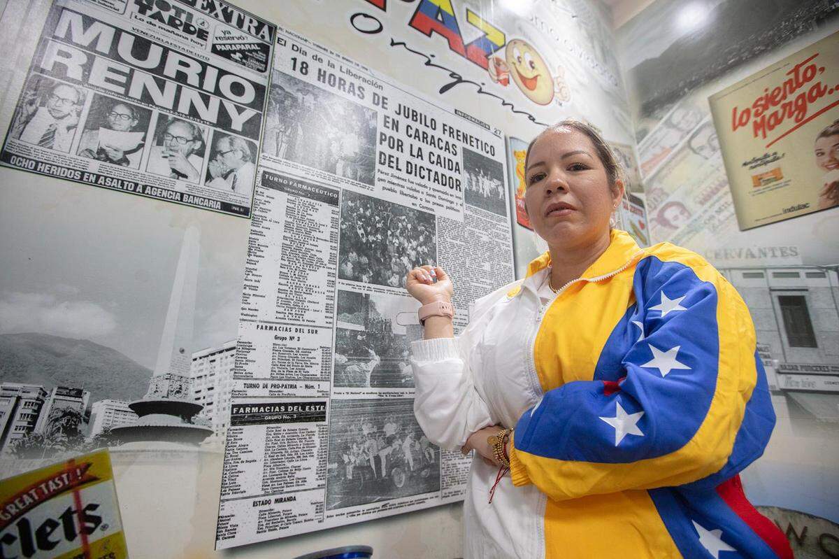 Nerlitt Torres, president of the nonprofit Blanco Nieves Sierra, said she anticipated Maduro’s victory because of the change in Venezuelan society, at El Arepazo, Doral, on Monday July 29th., 2024.