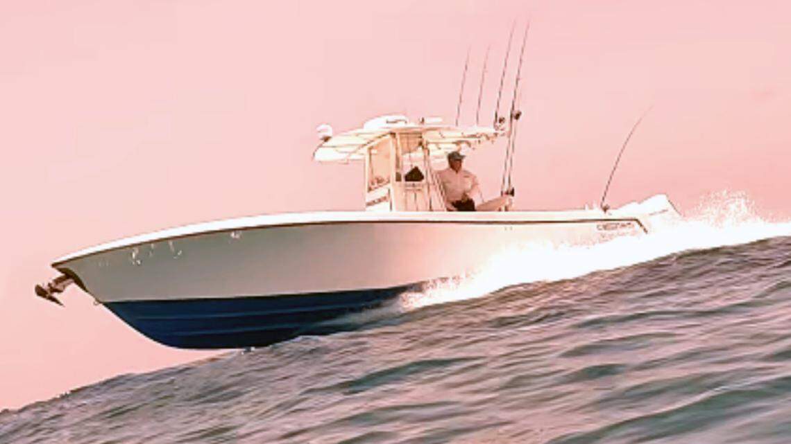 The Florida Fish and Wildlife Conservation Commission says this is the boat that struck and killed a man spearfishing off the Florida Keys Friday, July 5, 2024.