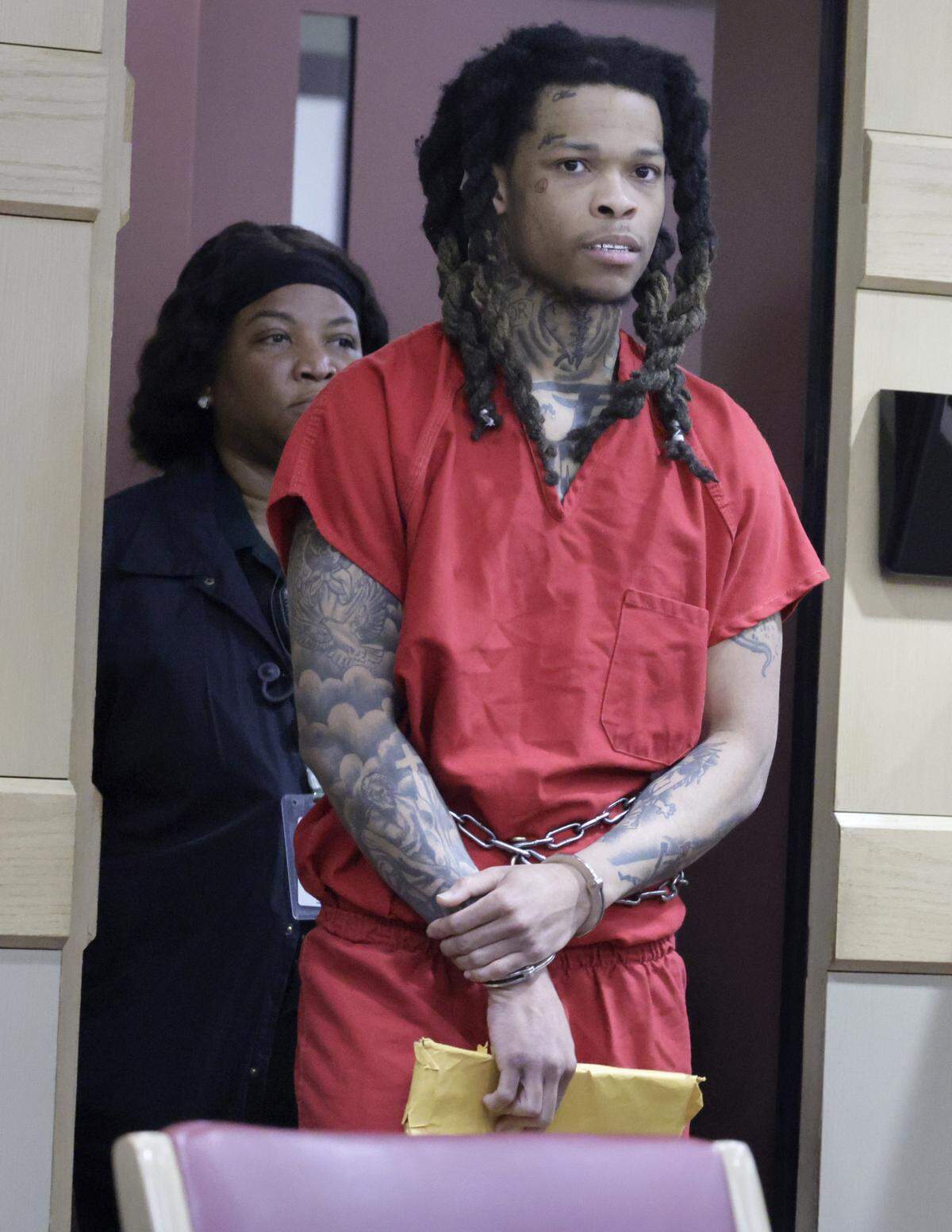 Cortlen Henry, known as the rap star YNW Bortlen, enters a Broward County courtroom in Fort Lauderdale on Tuesday, Sept. 9, 2025. He pleaded no contest to accessory to murder in the shooting deaths of rappers Anthony “YNW Sakchaser” Williams and Christopher “YNW Juvy” Thomas Jr. Prosecutors say Henry was the driver when YNW Melly opened fire, then helped stage the scene to look like a drive-by. (Mike Stocker/South Florida Sun Sentinel)