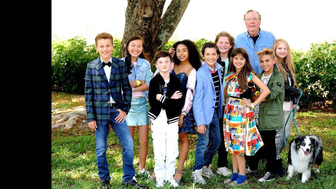 James Patterson with the cast of 'Kid Stew'