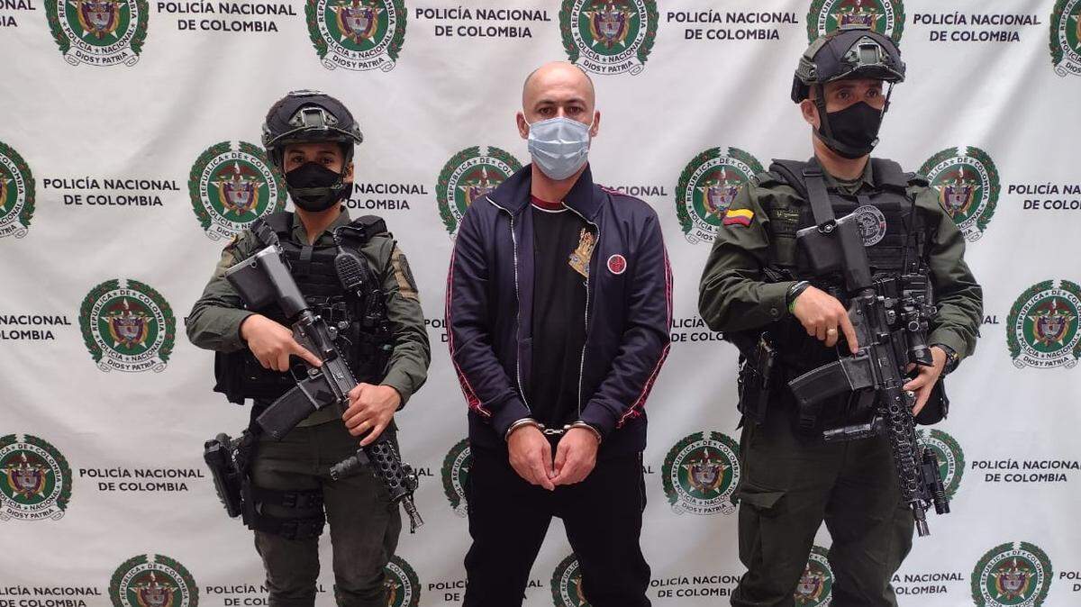 Colombian authorities arrested Jhon Fredy Zapata-Garzón on charges of drug trafficking for the Clan del Golfo on January 4, 2021. Photo credit: Directorate of Criminal Investigation and Interpol