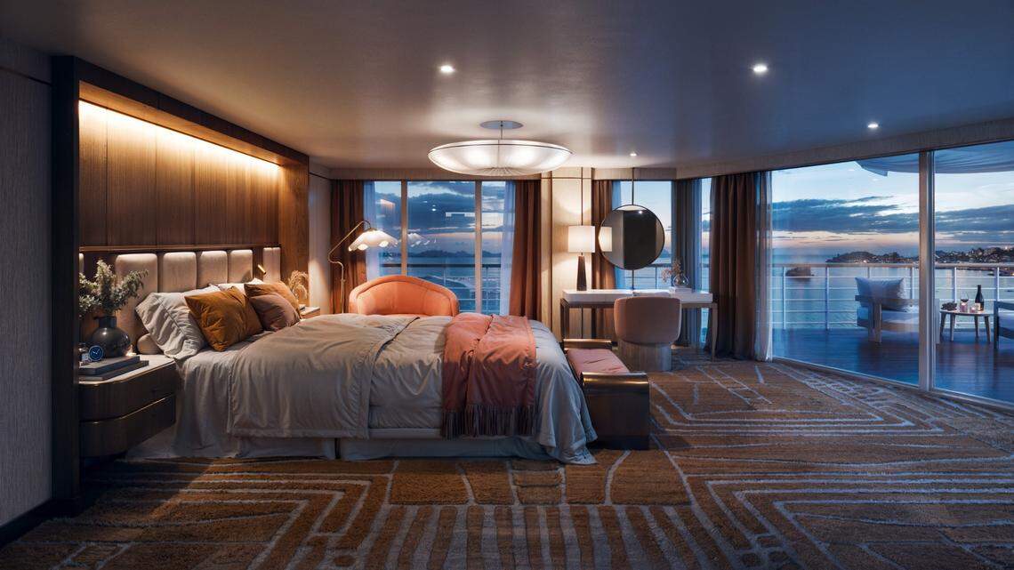 Rendering of interior of bedroom of a residence