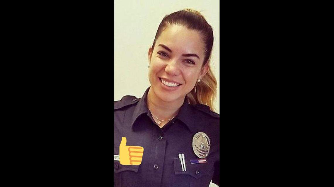 Miami-Dade Schools Police Sgt. Dubraska Guevara, pictured here in 2018, is under an internal review after she was seen on body camera video repeatedly striking and taunting two Doral police officers while heavily intoxicated April 24, 2021.