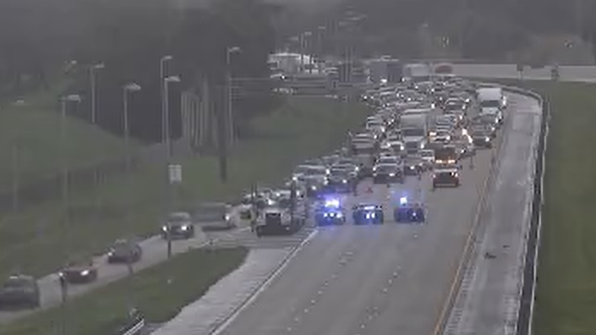 All northbound lanes of the Sawgrass Expressway at Coral Ridge Drive are closed due to Florida Highway Patrol activity, causing heavy traffic.
