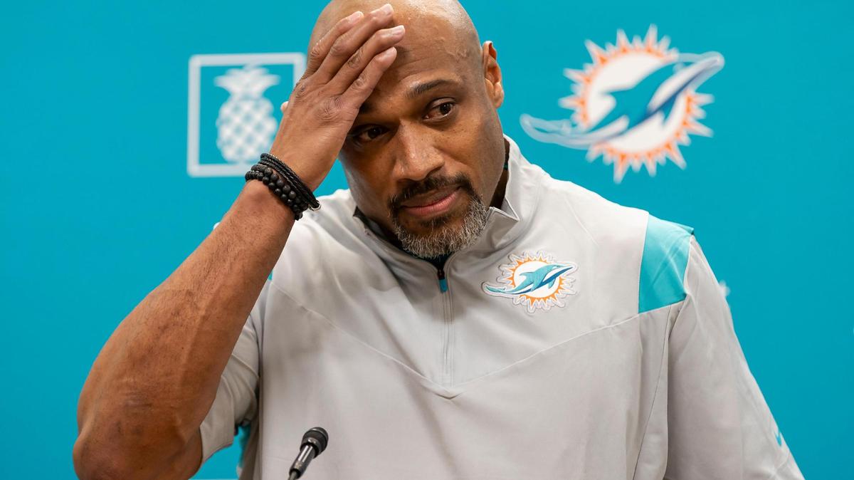 Miami Dolphins Defensive Coordinator Anthony Weaver speaks during a press conference at Baptist Health Training Complex on Thursday, Feb. 15, 2024 in Miami Gardens, Fla. Weaver was hired to replace Vic Fangio, who left after one season with the Dolphins.
