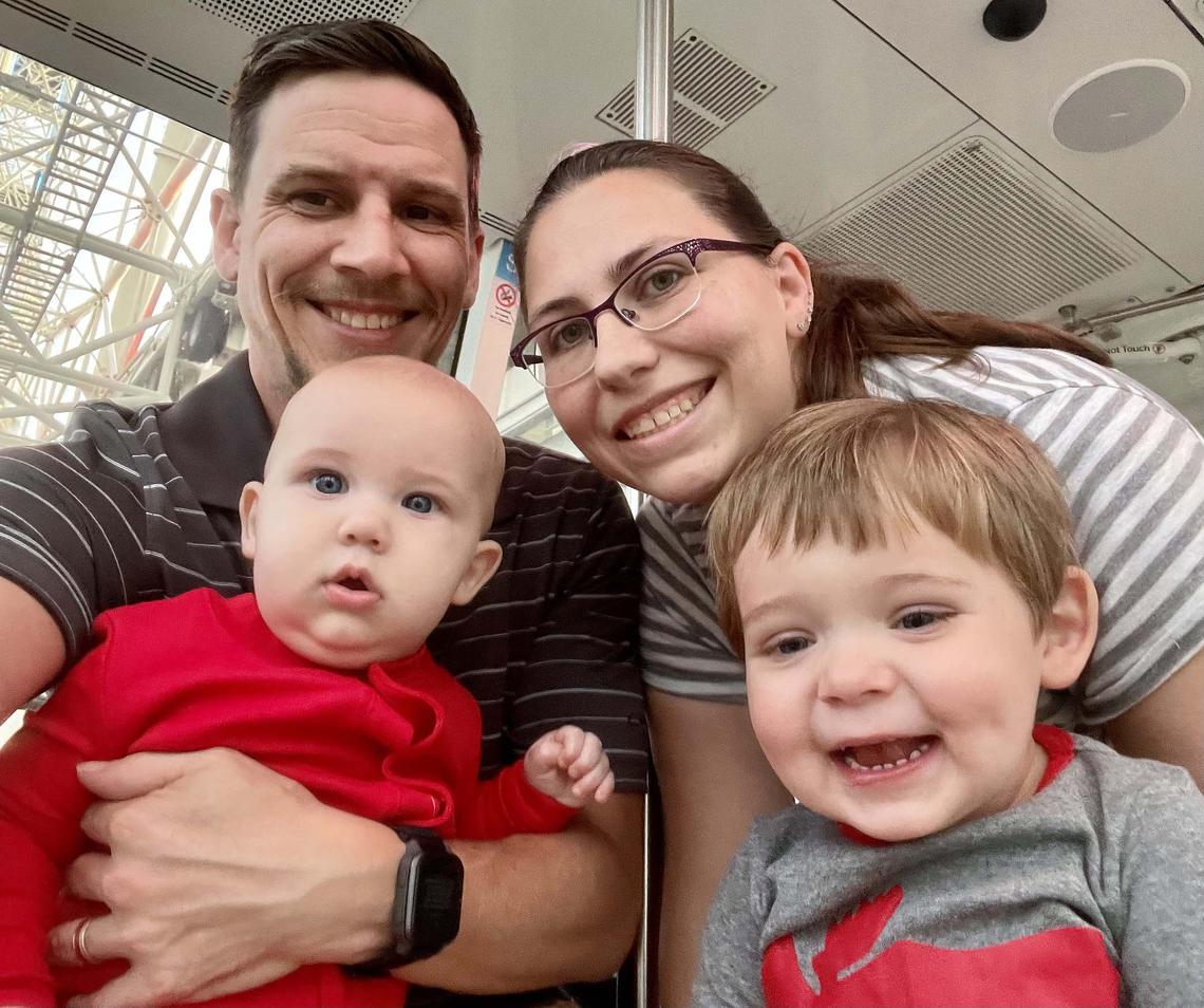 Jason and Danielle Tallafuss with their two children, from left, 1-year-old Alexander and 3-year-old Benjamin. In July 2020, the Tallafusses chose to have an abortion after they learned their son would have been born with a condition where the left part of his heart had not developed, most likely leading to his death shortly after he was born or complex heart surgeries.
