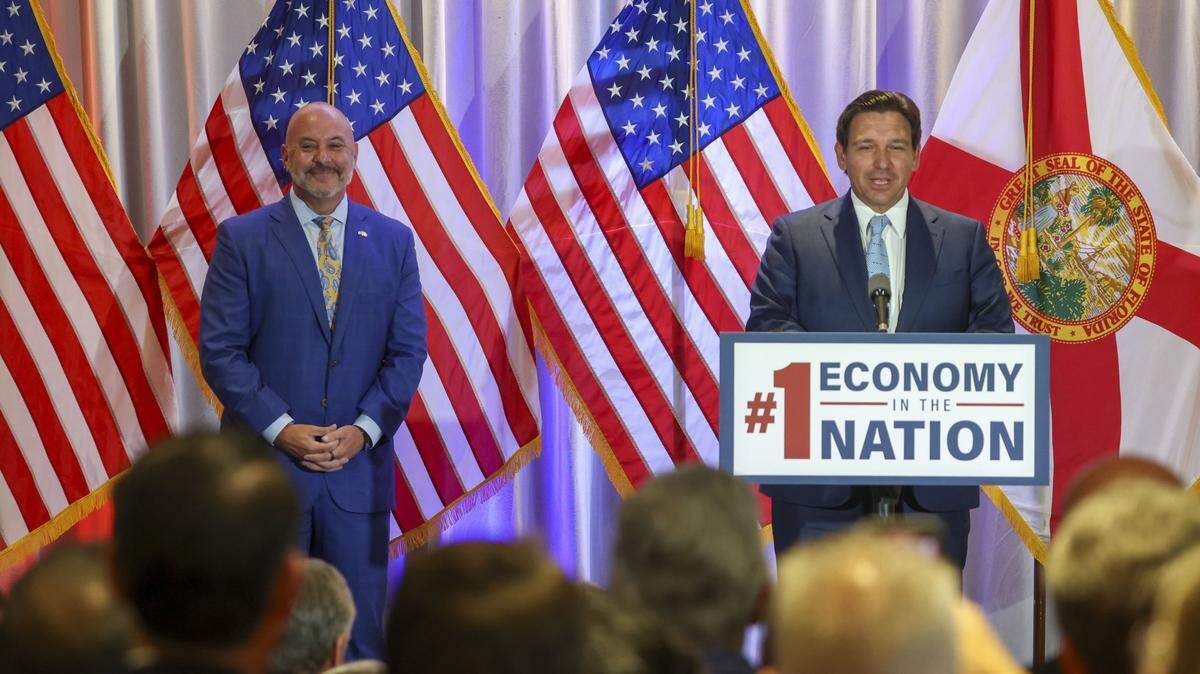 Gov. Ron DeSantis and Florida CFO Blaise Ingoglia have led Florida DOGE efforts to investigate spending by local governments. 