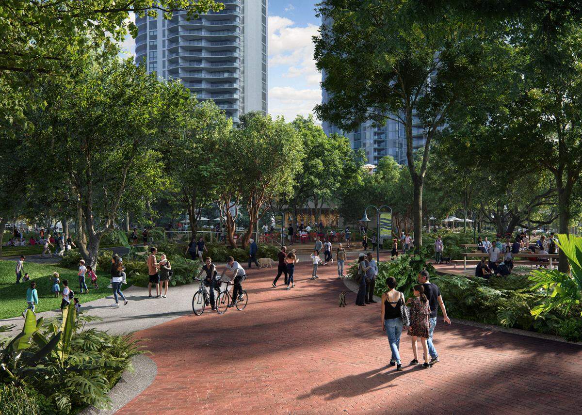 Reimagined Riverwalk in Huizenga Park in downtown Fort Lauderdale.