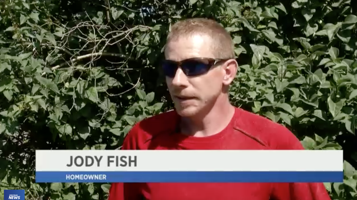 Jody Fish, from Preble, New York, says he’s flying a Nazi flag outside his house to raise awareness about someone who has hacked his WiFi, and that he’ll take it down once the problem is resolved because he’s ‘definitely’ not a Nazi