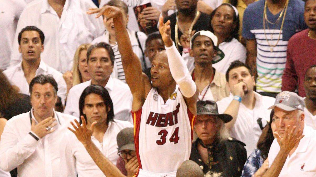 Miami Heat guard Ray Allen’s famous three pointer in 2013 kept the San Antonio Spurs from an NBA title the Heat would later go on to win. His experience in federal court did not go so well when he was fined $1,000 for failing to show for jury duty.
