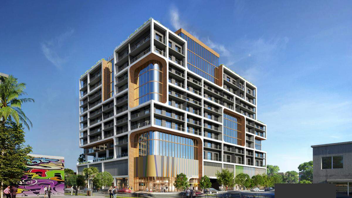 El Ejército de Salvación vendió un estacionamiento en Wynwood a un urbanizador neoyorquino por $18 millones. Arriba se ve una representación del edificio de apartamentos de 12 pisos previsto para el lugar.