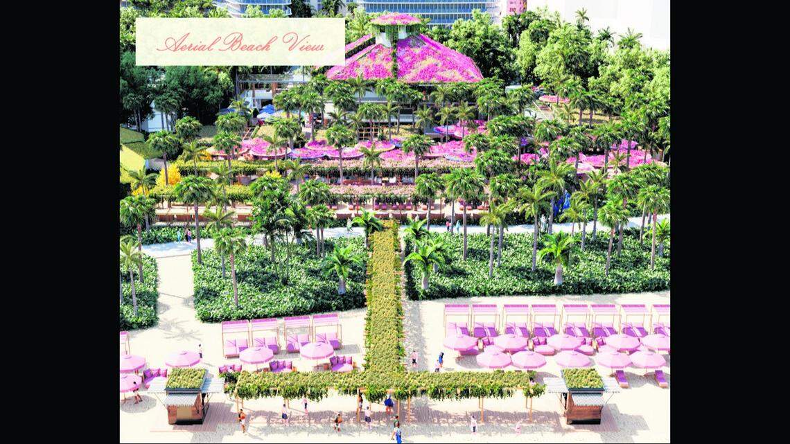 A 2023 rendering shows an original proposal to redevelop the site of Nikki Beach.