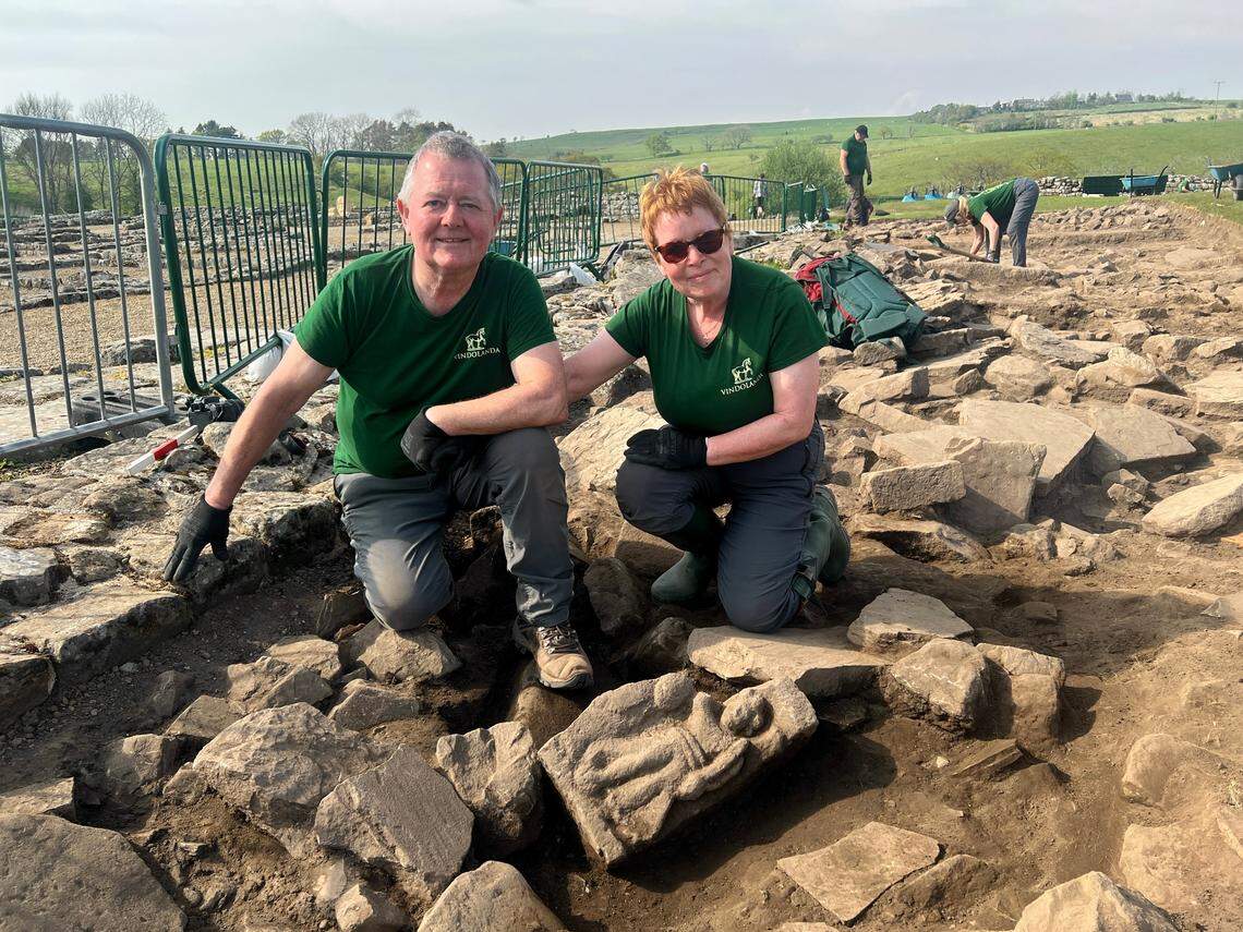 Volunteers Jim and Dilys Quinlan have been working at Vindolanda for two decades, officials said.