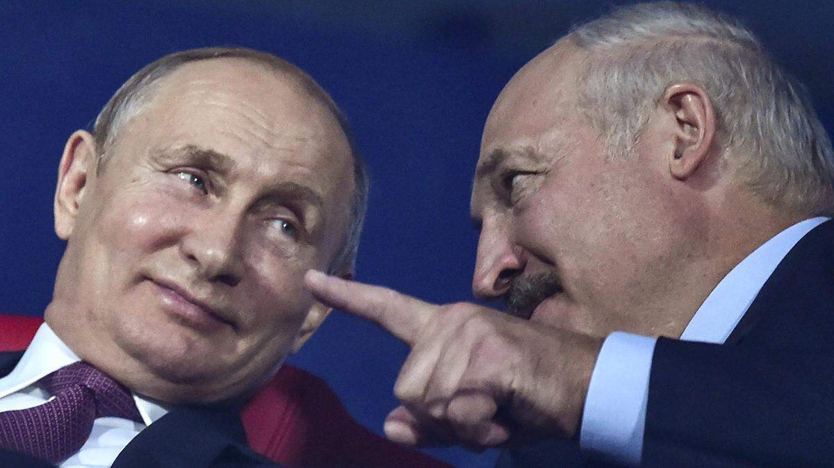 Alexander Lukashenko, right, president of Belarus, with his benefactor, Russian leader Vladimir Putin.