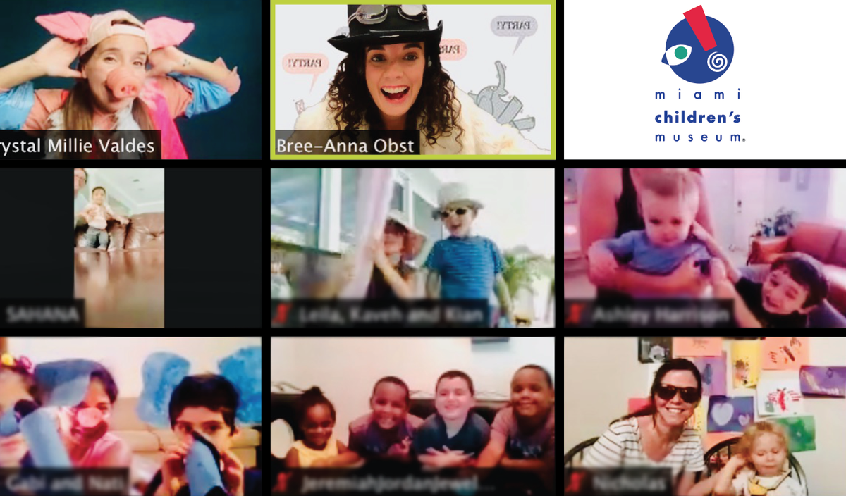 A screenshot captures a virtual summer program at the Miami Children’s Museum, which remains closed because of the coronavirus pandemic.