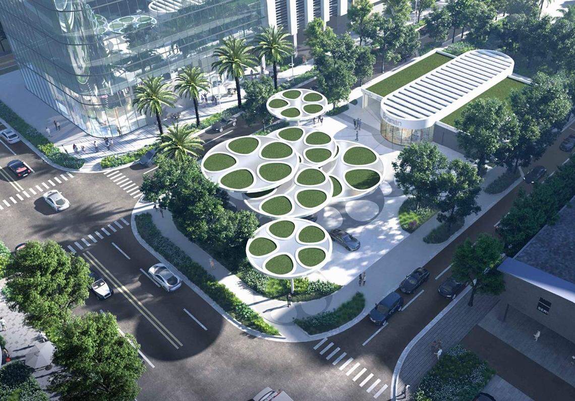 A rendering of the development being proposed by Braman Motors to expand its longtime campus near Wynwood.