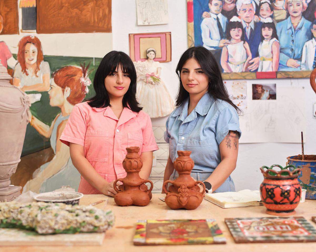 Twin artists Sarah and Samantha Ferrer explore their Cuban-American heritage through ceramics and painting.
