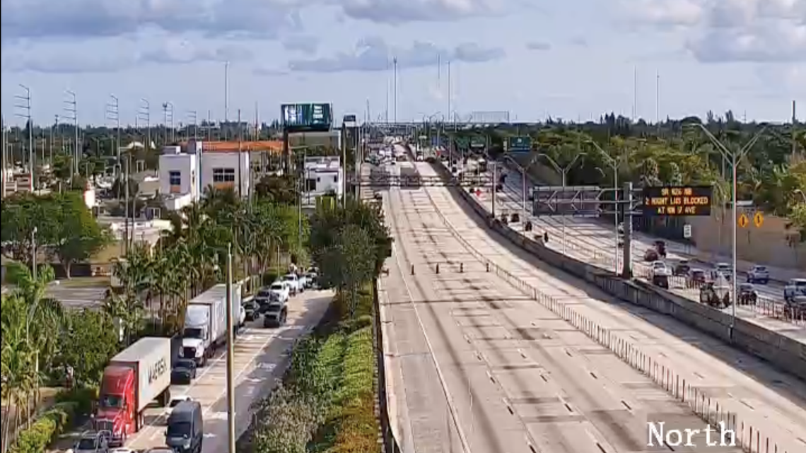 A fatal motorcycle crash on I-95 at NW 125th Street in Miami-Dade has shut down all southbound lanes.