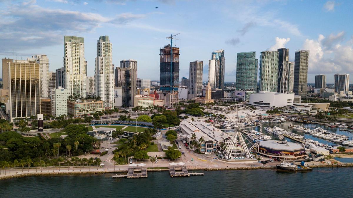 Aerial view of downtown Miami on Monday, May 10, 2021.