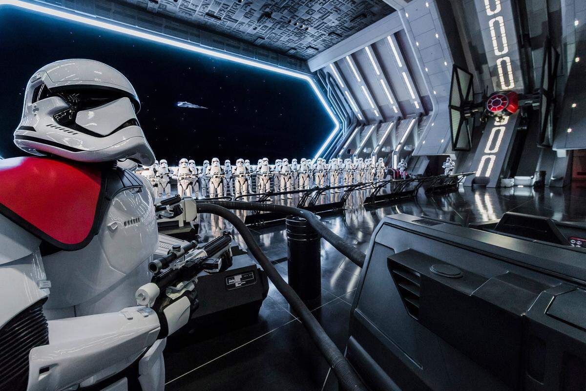 Disney guests will traverse the corridors of a Star Destroyer and join an epic battle between the First Order and the Resistance – including a face-off with Kylo Ren – when Star Wars: Rise of the Resistance opens Dec. 5, 2019 at Walt Disney World Resort in Florida and Jan. 17, 2020 at Disneyland Resort in California. At 14 acres each, Star Wars: Galaxy’s Edge at Disneyland Park and Disney’s Hollywood Studios is Disney’s largest single-themed land expansion ever. (Joshua Sudock/Disney Parks)
