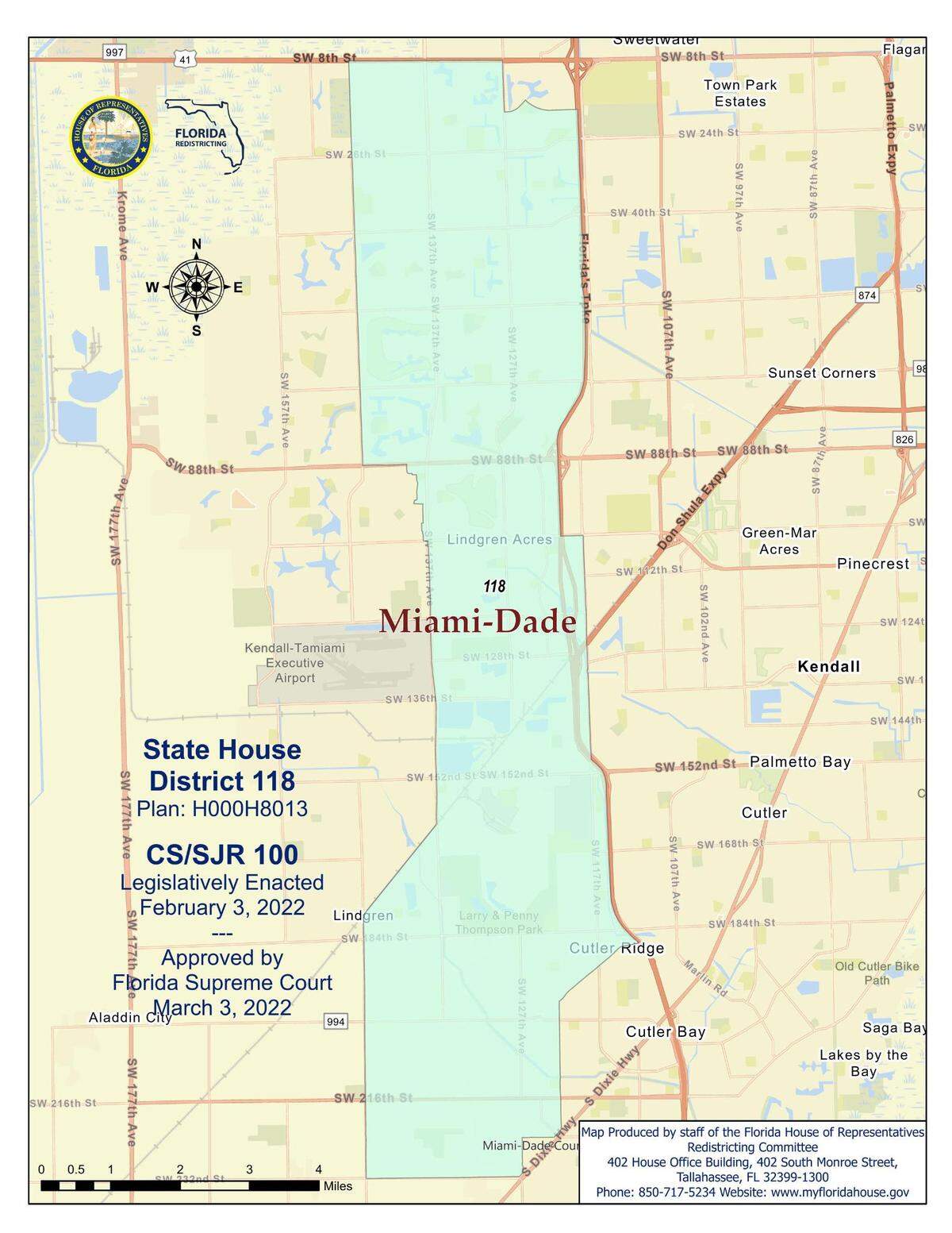 This is the area of Miami-Dade County that is included in House District 118.