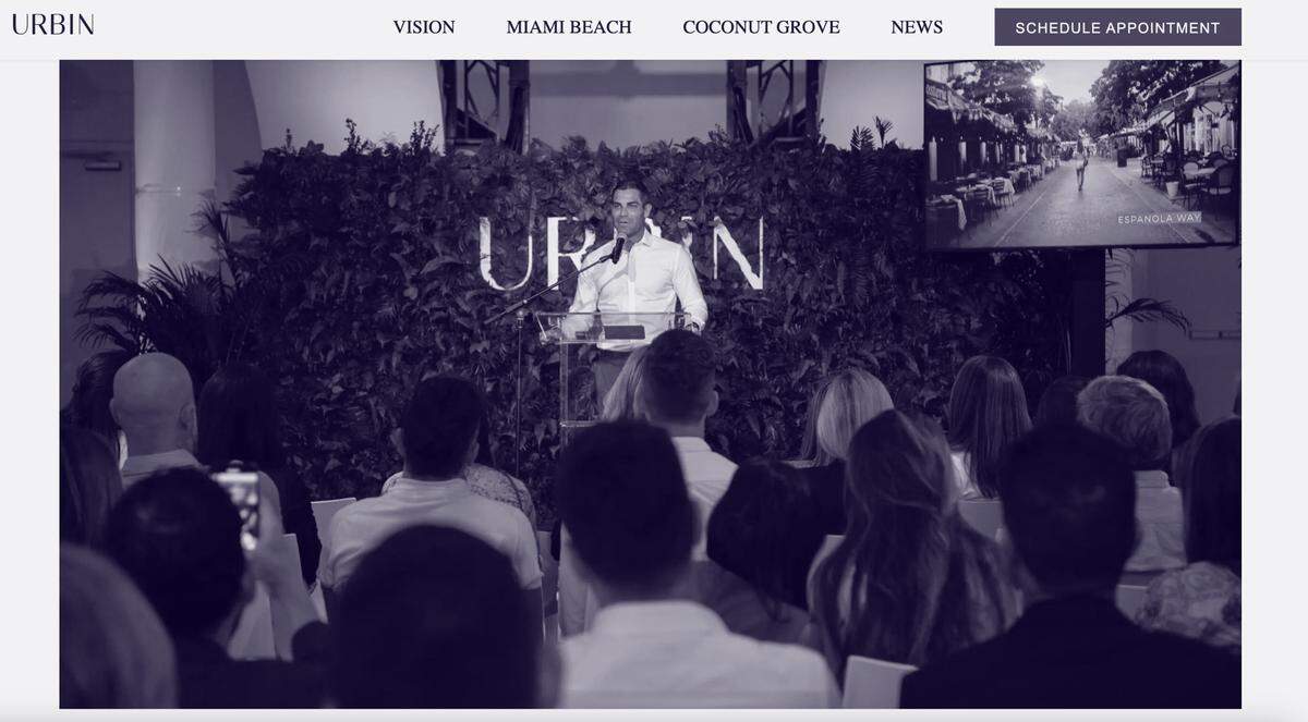 In a photo posted to the company website, Miami Mayor Francis Suarez speaks at the Miami Beach launch of Kapoor’s URBIN. Company records show the developer paid Suarez at least $170,000 since 2021.