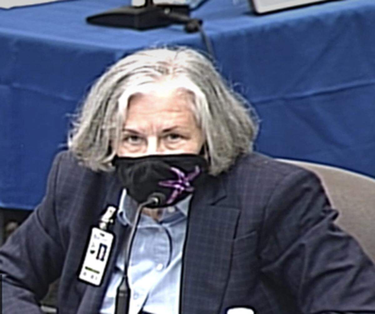 Broward County Public Schools General Counsel Barbara Myrick speaks during a School Board meeting Thursday, April 29, 2021.