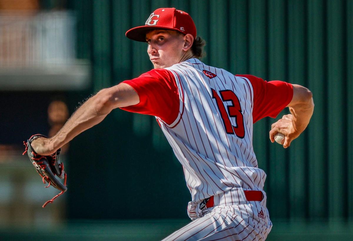 Cardinal Gibbons Chiefs Michael Kass (13) pitches against the Mulberry Panthers during the FHSAA Baseball Class 4A State Semifinal at Hammond Stadium in Fort Myers, Florida on Tuesday, May 21, 2024.