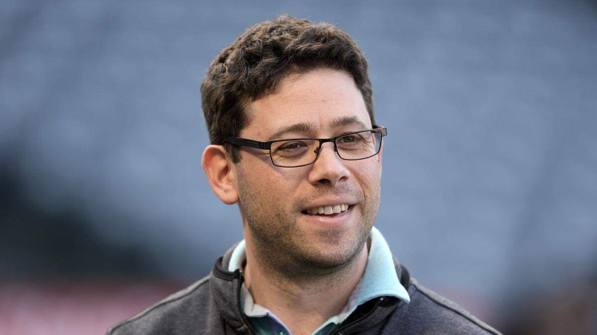 May 9, 2022; Anaheim, California, USA; Tampa Bay Rays general manager Peter Bendix before the game against the Los Angeles Angels at Angel Stadium.