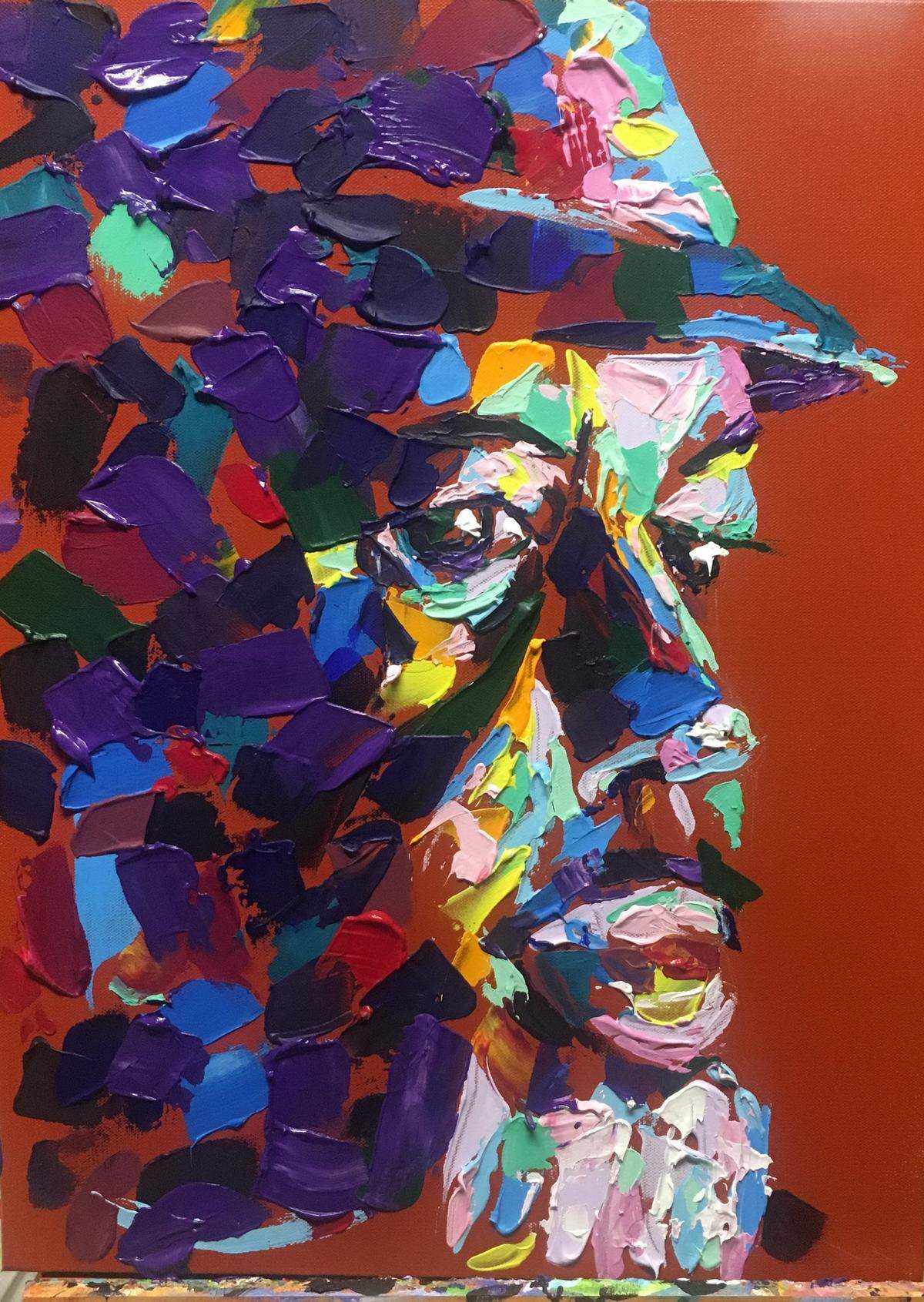 Jay Durrah, an artist from Maryland, sold his painting at the Spectrum art fair during Miami Art Week.