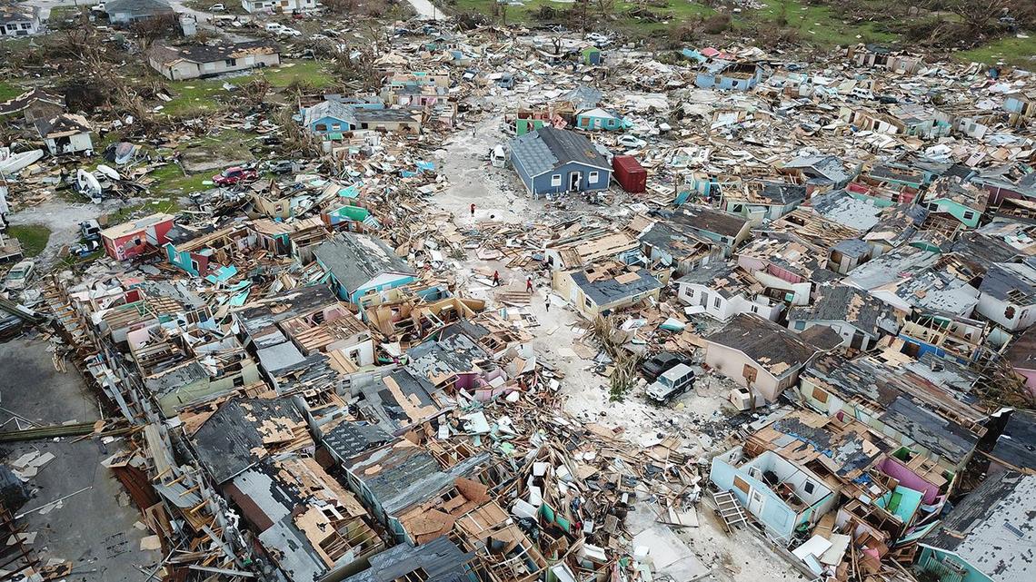 Destruction from Hurricane Dorian in an area called “The Mudd” at Marsh Harbour in Great Abaco Island, Bahamas, on Thursday, Sept. 5, 2019.