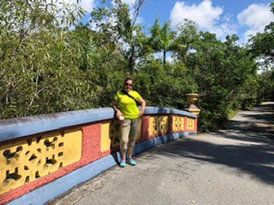 Cynthia at the Chinese Bridge in the Deering Estate in Palmetto Bay.