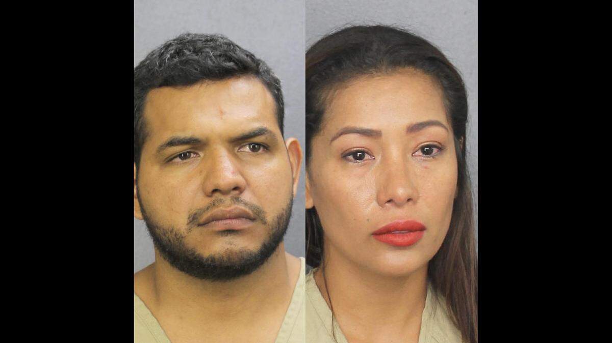 Carlos Enrique Herrera Pluas (left) and Sintia Pinargote were charged with child abuse without great bodily harm on Oct. 27, 2019. Seminole Police say they left her 7-year-old daughter inside a car in the Hard Rock Hotel and Casino’s garage Sunday morning.