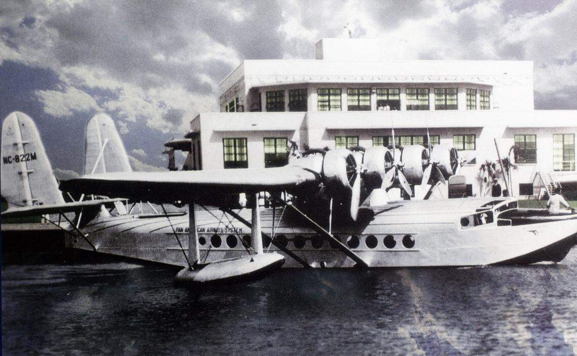 10/8/07 Patrick Farrell/Miami Herald This is ahead of Pan Am airlines’ 80th anniversary reunion in Miami in Oct. 2007....A plane sits behind the Pan Am terminal at Dinner Key (courtesy of Pan American World Airways, Inc. Records Special Collections, University of Miami Libraries)...w/Cordle story...