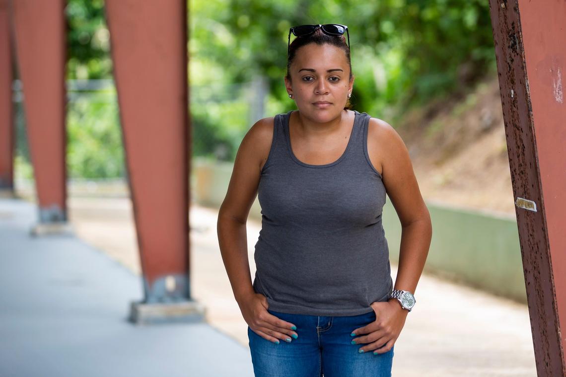 Liz Nazario, 30, in the Las Mulas neighborhood in Naranjito, Puerto Rico, on Aug. 21, 2018. Nazario, who spent months without electricity after Maria, is still battling anxiety, fatigue and stress from the storm.