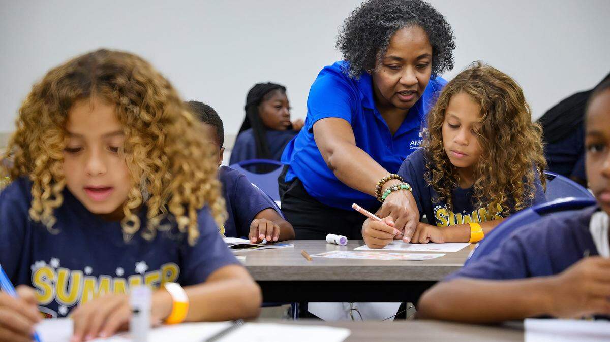 Workshop facilitator Kimberly Gray Roberts, center, assists an attendees to list his goals for the upcoming academic school year during the Amplify Community Resources’ 4th Annual Back-to-School Youth Readiness Summit on Thursday, July 31, 2025, at MDC Medical Campus in Miami, Florida.  

Amplify Community Resources’ 4th Annual Back-to-School Youth Readiness Summit was held at Miami Dade College Medical Campus bringing together students from across Miami-Dade County, many of whom have participated in Teen Talk Dialogue Sessions over the past year, for a day focused on goal setting, leadership development, and mental wellness.
