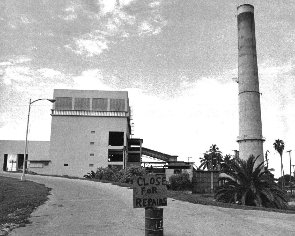 Old Smokey, a city incinerator in Coconut Grove’s historically Black west section that belched toxic ash over the neighborhood for 45 years until it was shut down by federal order in 1970, is seen in an undated file photo.